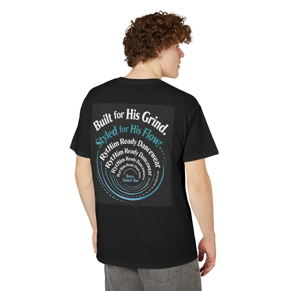 Built for His Grind Styled for His Flow T-Shirt | Dancewear Logo Tee