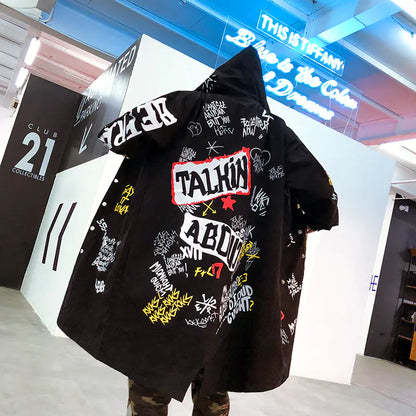 Hip Hop Style Hooded Casual Mid-Length Men's Coat